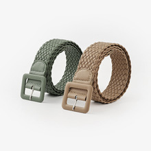 日式田园风编织宽腰带时尚糖果色包扣装饰连衣裙牛仔裤皮带女批发