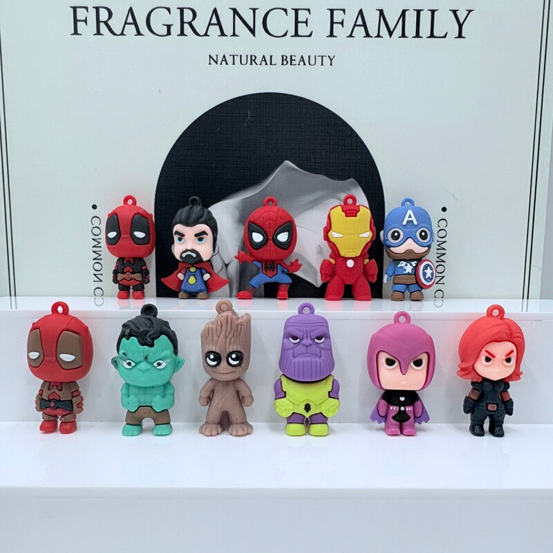 Cartoon Marvel Iron Man Keychain Spider-Man Doll Pendant Avengers Key Ring Car Backpack Decoration Cartoon Marvel Iron Man Keychain Spider-Man Doll Pendant Avengers Key Ring Car Backpack Decoration