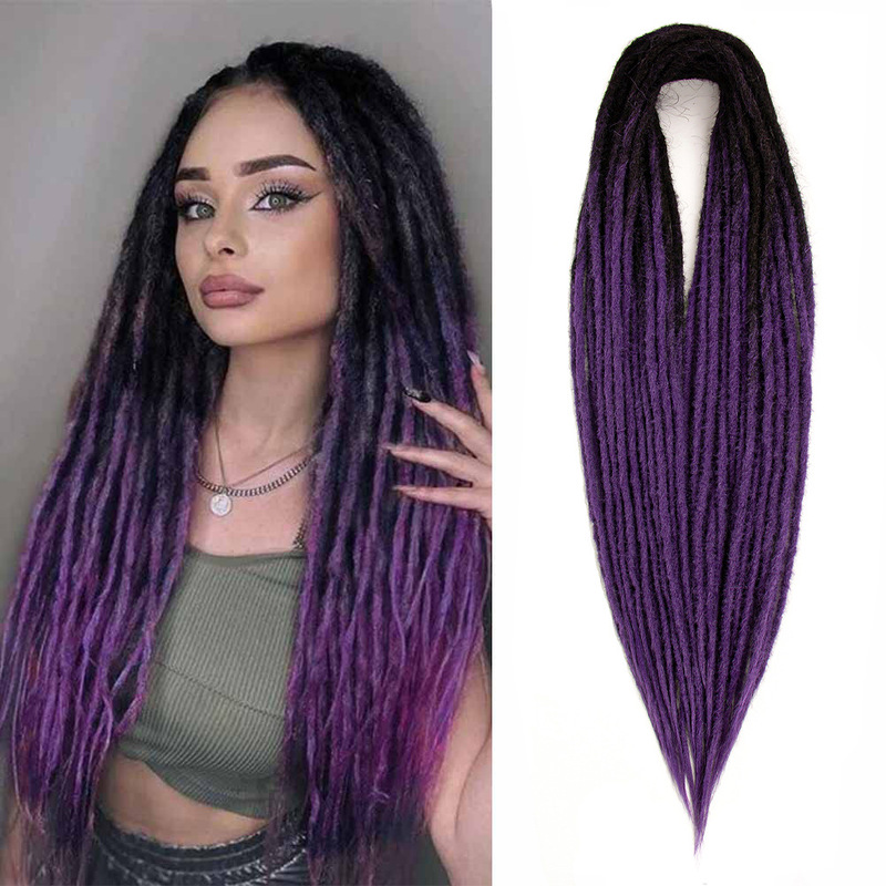 Amazonのベストセラーのヒップホップレゲエヨーロッパとアメリカの黒人ダブルテールドレッドヘア超ロングシングルストラップオン模擬編み込みスタイル|undefined
