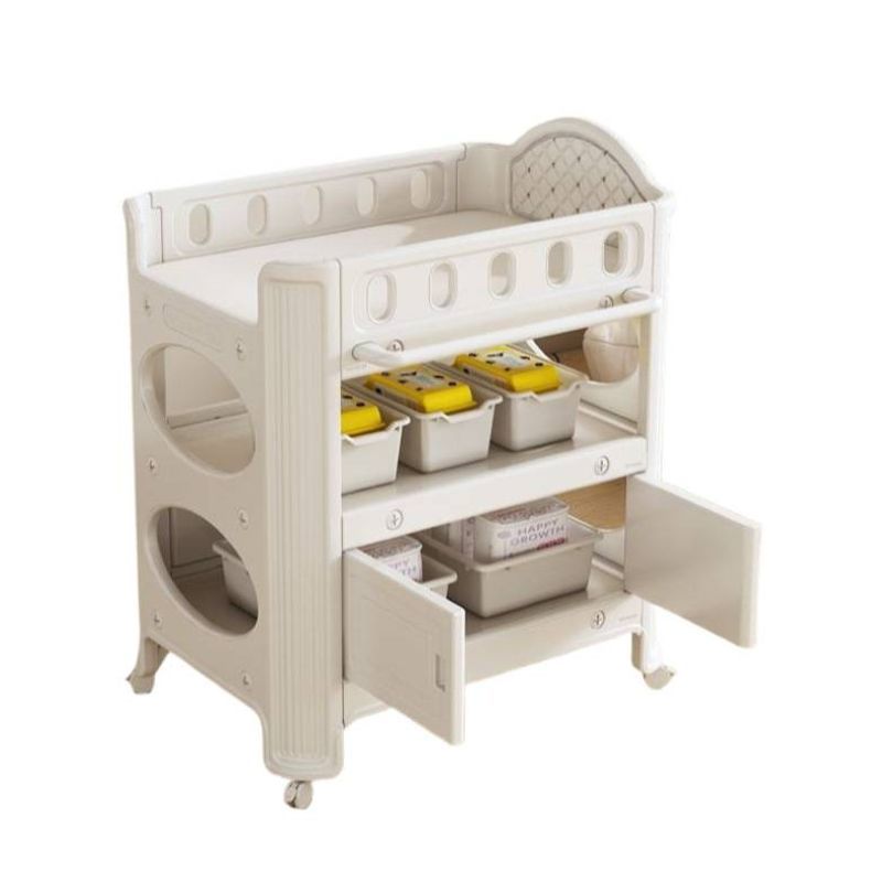 Mesa de pañales, mesa de cuidado de bebés, cama de plástico multifuncional, mesa de cambio de ropa, mesa de baño, estilo de alto valor facial
