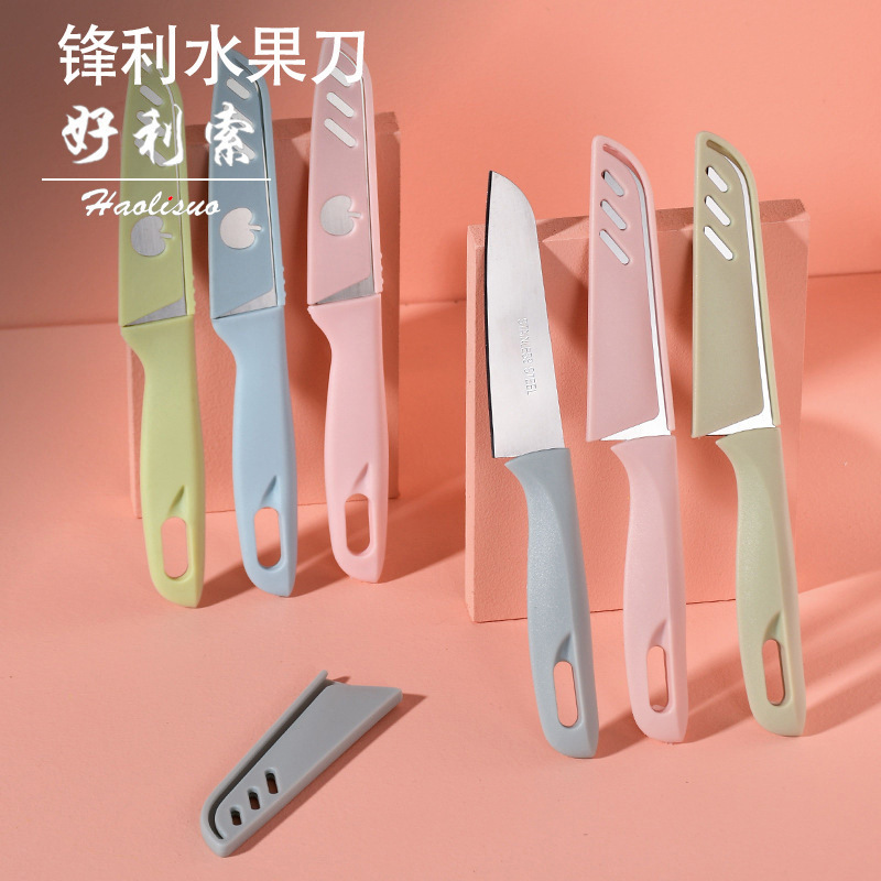 Cuchillo de frutas multifuncional de acero inoxidable cuchillo portátil de corte de frutas cuchillo de corte de verduras