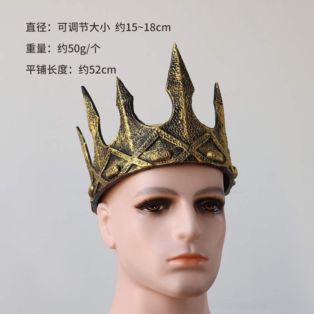 Medieval retro corona de rey Halloween props cosplay reina corona espumosa PU