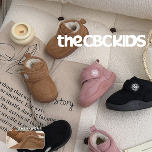 Xshx "Logo Function" Children's Snow Boots for Boys and Girls Winter Thickened Soft Sole Velcro [Wenzhou Shoes]
