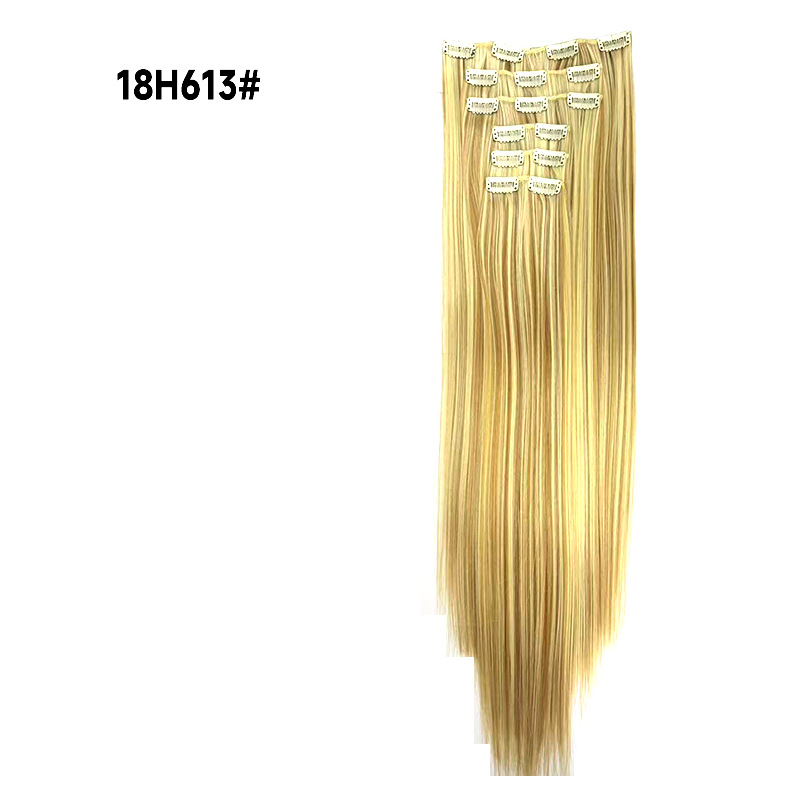 Europa y los Estados Unidos sin rastro extensión de cabello de 24 pulgadas de cabello recto de 6 piezas de cabello de alta temperatura extranjera