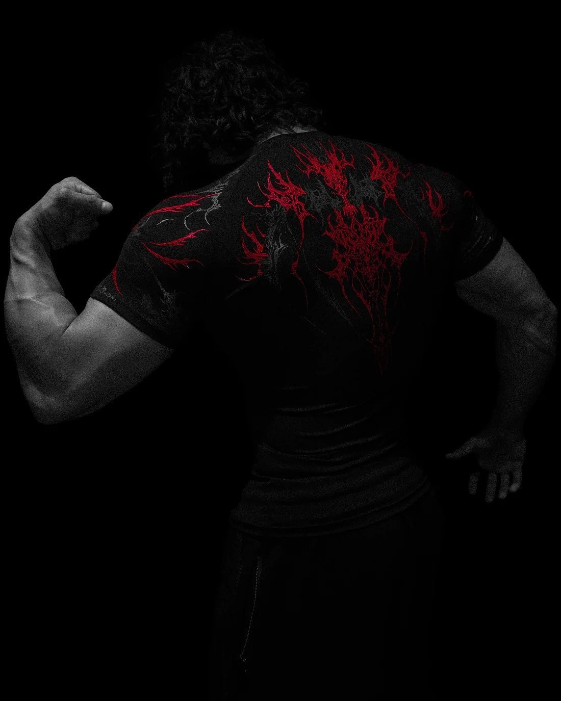 2026 Breathedivinity American Dark Style Sports Fitness Men's T-Shirt Quick-Dry Stretch Tight-Fitting Shirt 008_viptrois.com