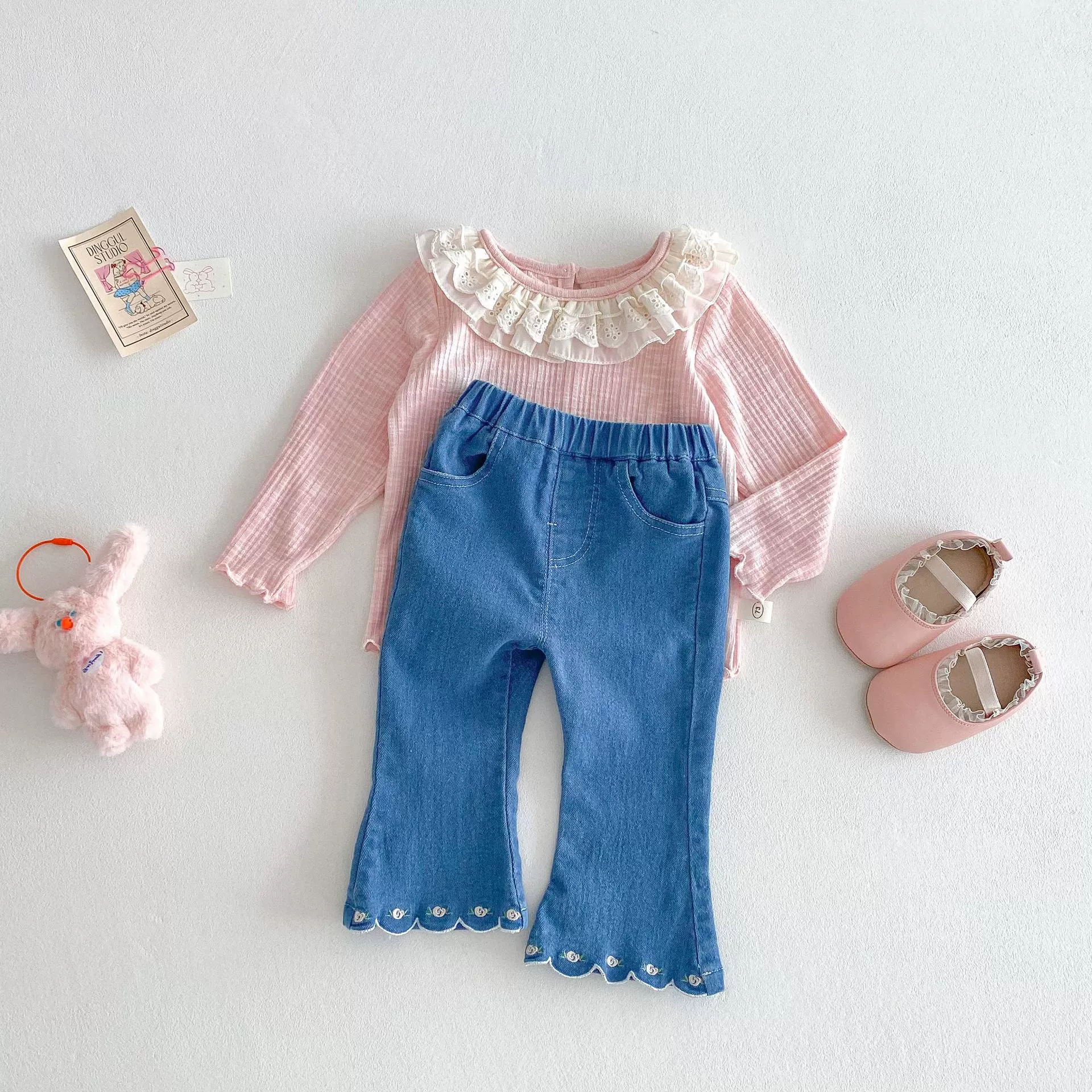 Spring jeans, children's flared trousers, western style