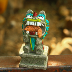 PK7J Stone Gengdang Demon-Slaying Wind Lion Statue, Gold Gate Xiamen Tourist Souvenir, Small Gift, Car Decal, Cute Stone