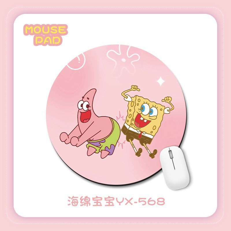 스폰지 밥 마우스 패드 홈 오피스 라운드 코스터 손목 패드 컴퓨터 데스크 매트 키보드 매트 데스크 매트
