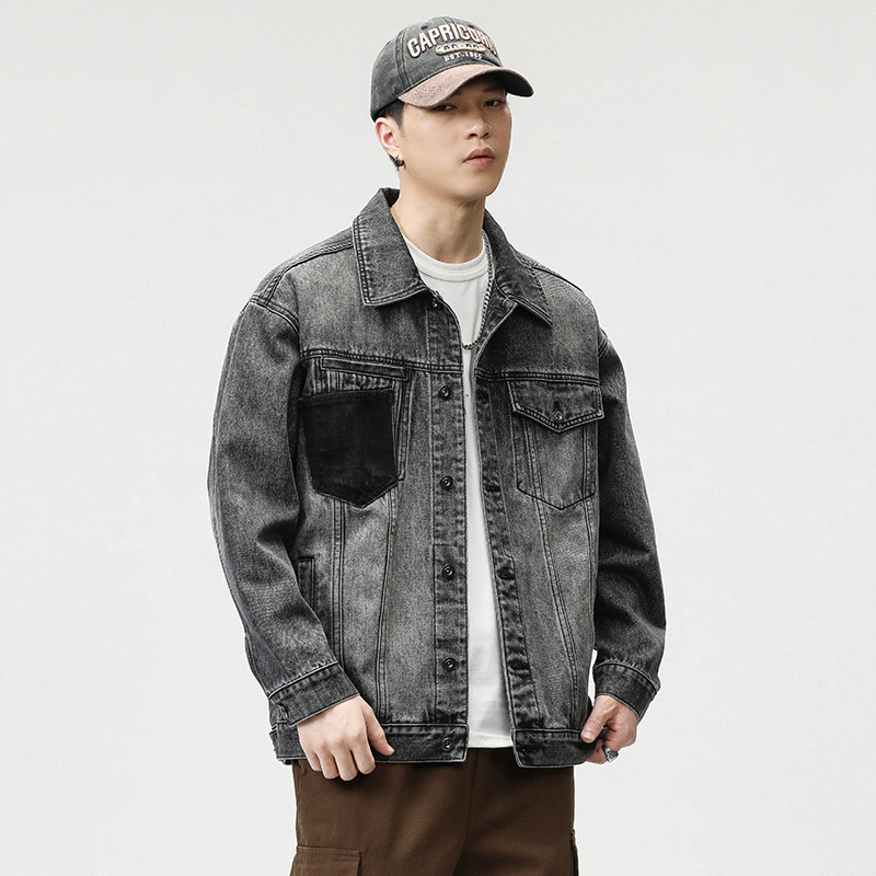 2026 Autumn New Washed Denim Jacket Retro Slightly Dropped Shoulder Classic Unisex Style Couple's Top for Men