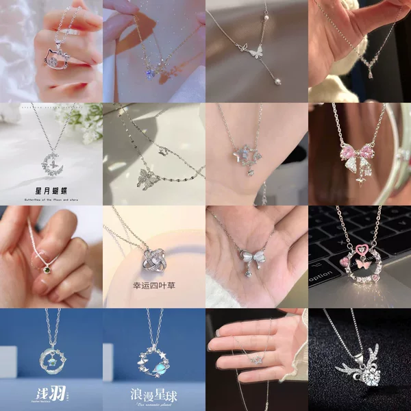 Wholesale New Chinese-Style Necklace Moon Niche Cute Best Friend Clavicle High-End Pendant Couple Gift Accessory