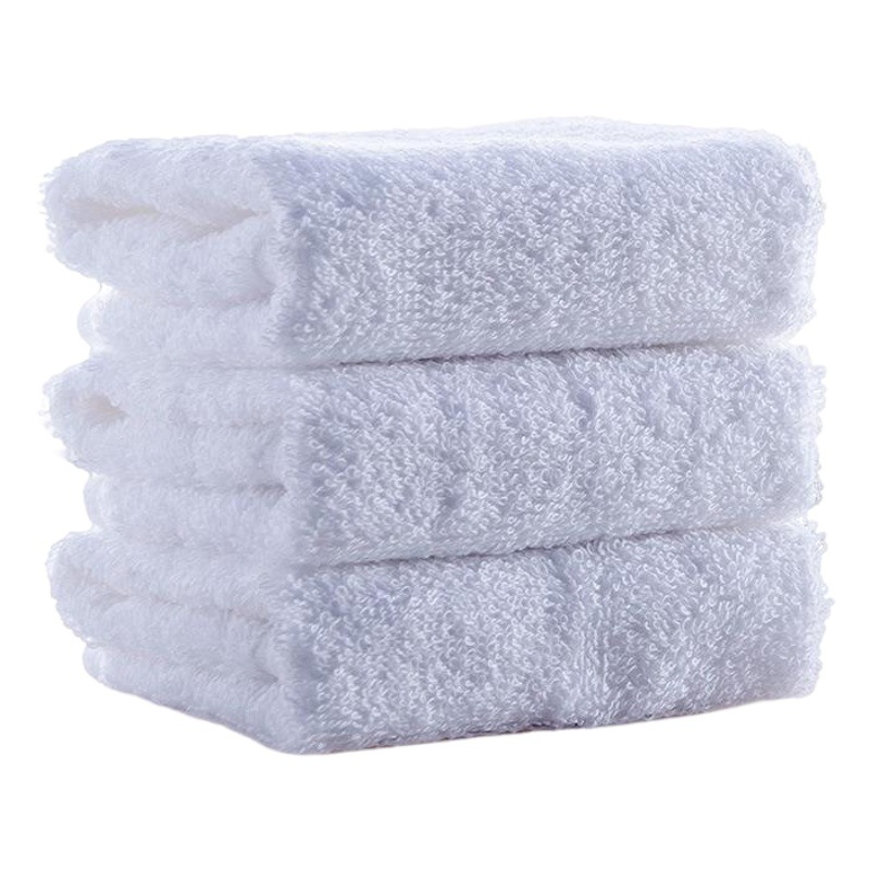 Factory direct supply kitchen kindergarten small towel wholesale white cotton small square Hotel cotton towel