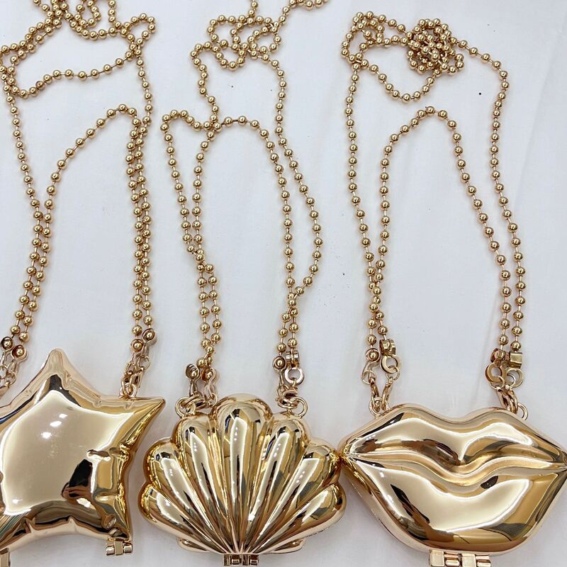 2024 New Metal Mini Lip Bag Shoulder Crossbody Fashion Flower Lipstick Makeup Small Bag Boutique Trendy Women's Bag