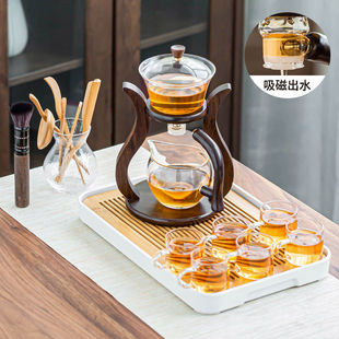 Lazy Glass Tea Set, Fully Automatic Tea Maker, Heat-Resistant Transparent Kung Fu Teapot, Tea Cup Set, High-End Home Reception