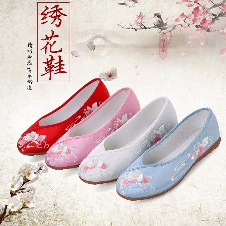 Весенне-осенняя Тканевая обувь старого Пекина, женская обувь с вышивкой в этническом стиле, обувь в старинном стиле ханьфу, Женская обувь в китайском стиле, новая танцевальная обувь