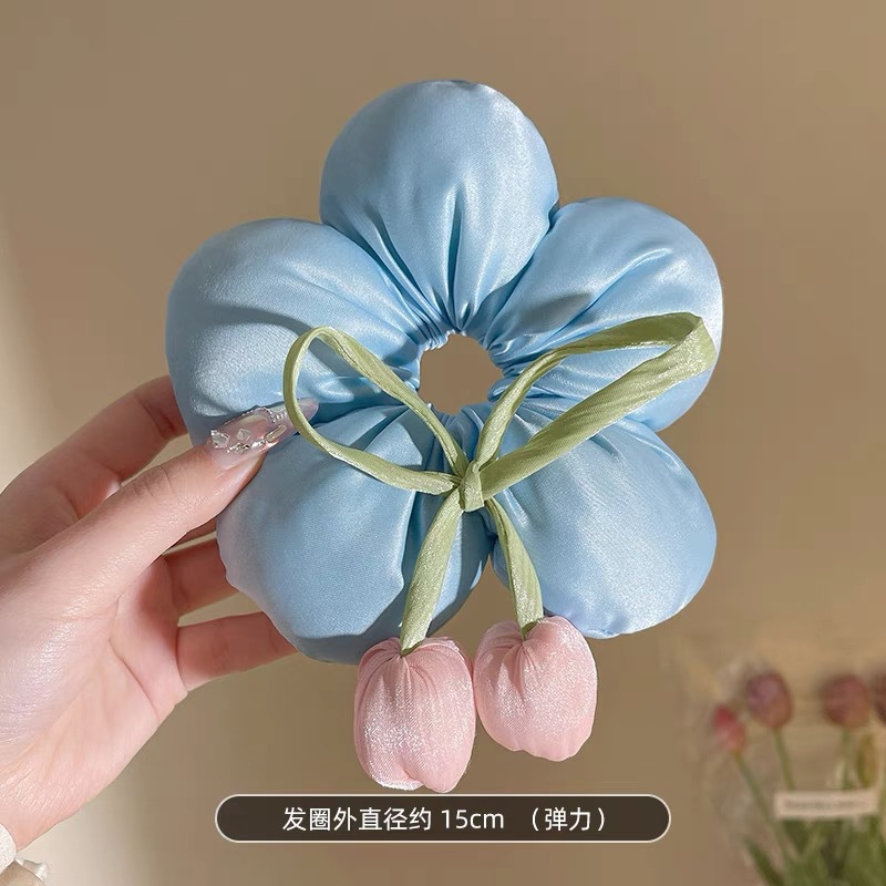 파란 튤립 대장 머리끈