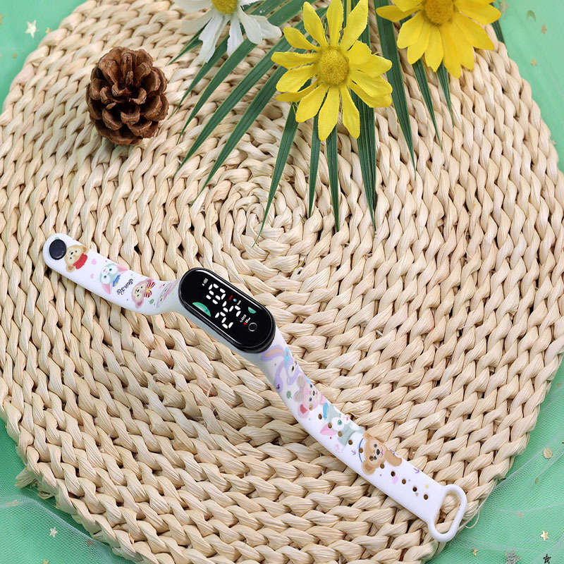 2024 explosión de chatarra oso de café M9 impresión pulsera relojes de pulsera niños estudiantes moda lindo reloj electrónico LED