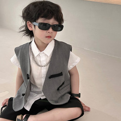 男童馬甲2023春夏新款韓版時尚兒童馬甲休閒中式元素坎肩馬甲童裝