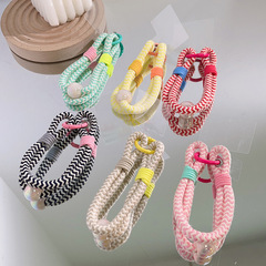 潮流款ins彩色多巴胺編織款手機背夾鑰匙掛飾手腕掛鏈手機殼通用