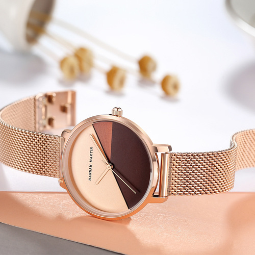 Nordic minimalist style scaleless Japanese quartz movement watch waterproof literary style fashion creative ladies watch