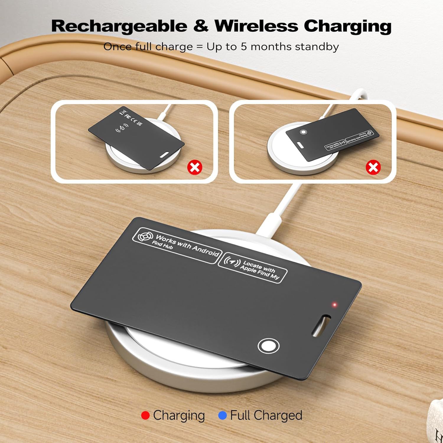 Dual system card tracker, wireless charging, smart
