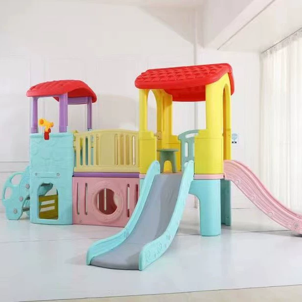 Садовый пластиковый домик с горкой, красочная крыша, маленький садовый домик "Маленький талант"