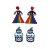 Retro rainbow double-sided acrylic earrings for swimming