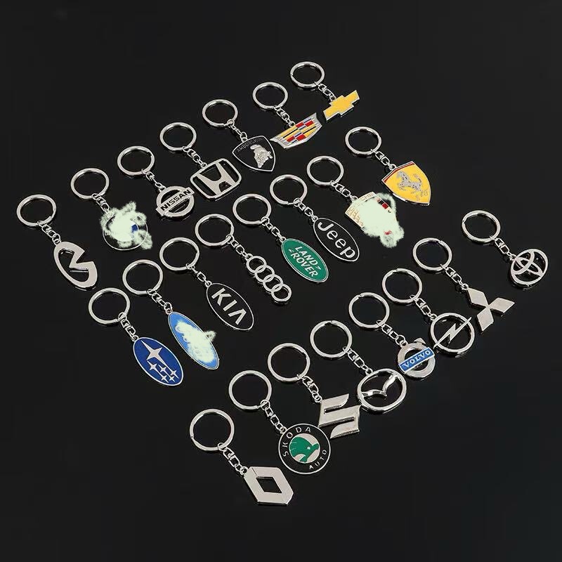 Suitable for Opel Mitsubishi Renault Volvo Hyundai various car logo keychain long chain car logo keychain