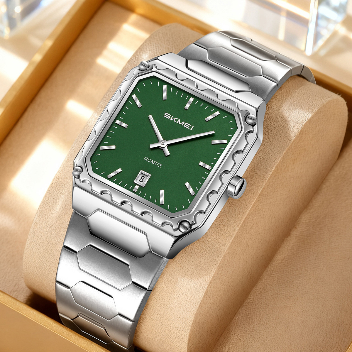 Momento de acero transfronterizo calendario de hombres relojes de cuarzo impermeable de negocios relojes punteros relojes de pulsera fábrica al por mayor