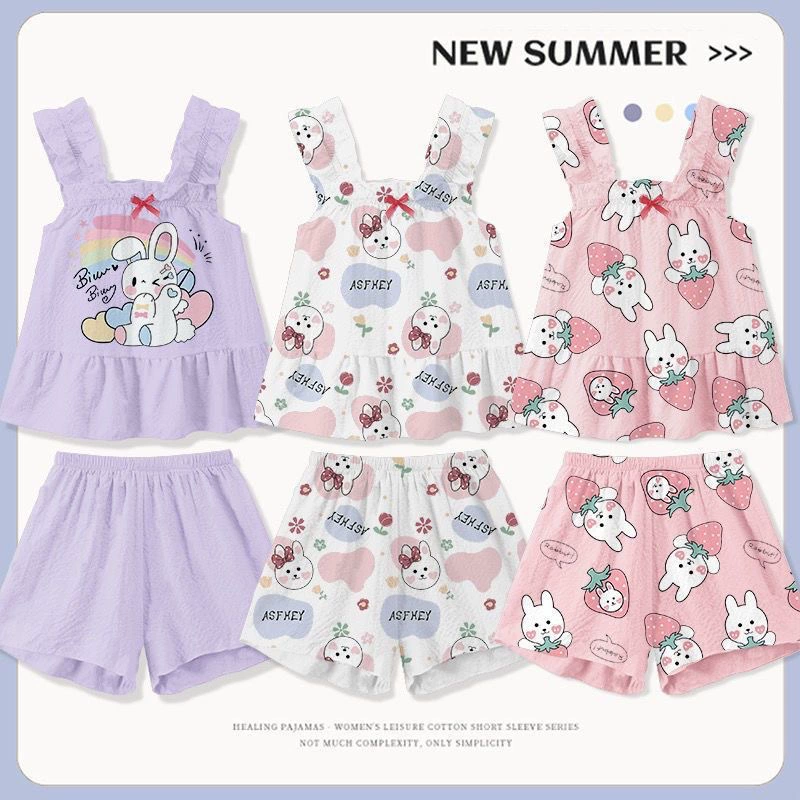 Summer thin cute cartoon set, pijama, lifting effect