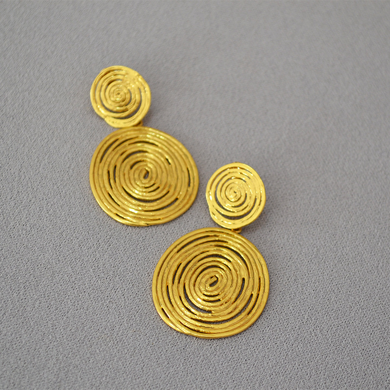 1 Pair Retro Round Plating Copper Drop Earrings display picture 1