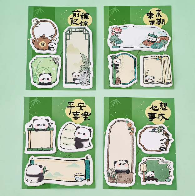 Caricatura adorable Panda Post-it - Notes Estudiantes Temporada escolar DIY Papelería Pequeños regalos de alto valor facial Paquete de regalo para niños