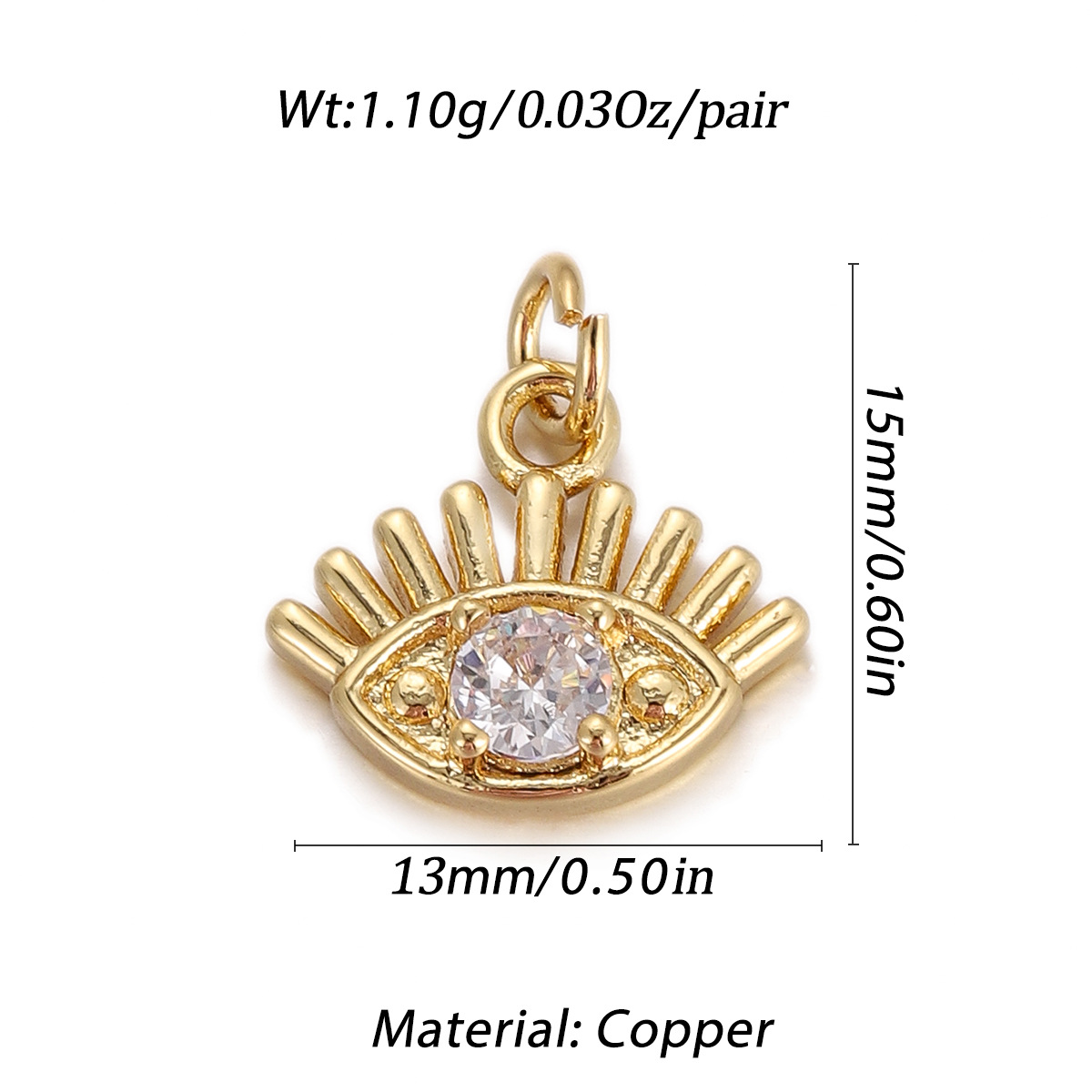 1g Weight Pendant Jewelry Making Type 9 * 15mm Jewelry Making Size DIY Ornament Accessories Classification 1 Piece Quantity Copper Material Devil's Eye, Hand Of Fatima Pattern All Seasons Season Polished Finish Plating Design Elegant, Vintage Style Style 1 Piece 9 * 15mm Copper Devil's Eye Hand Of Fatima Polished Pendant DIY Ornament Accessories 5