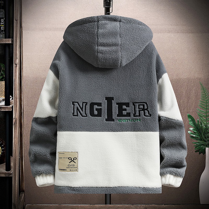 Lamb Wool Jacket Men's Jacket Loose Winter Coat Men's Trend Cotton Clothes Men's Teenagers With Cotton And Thicker_voghion.com