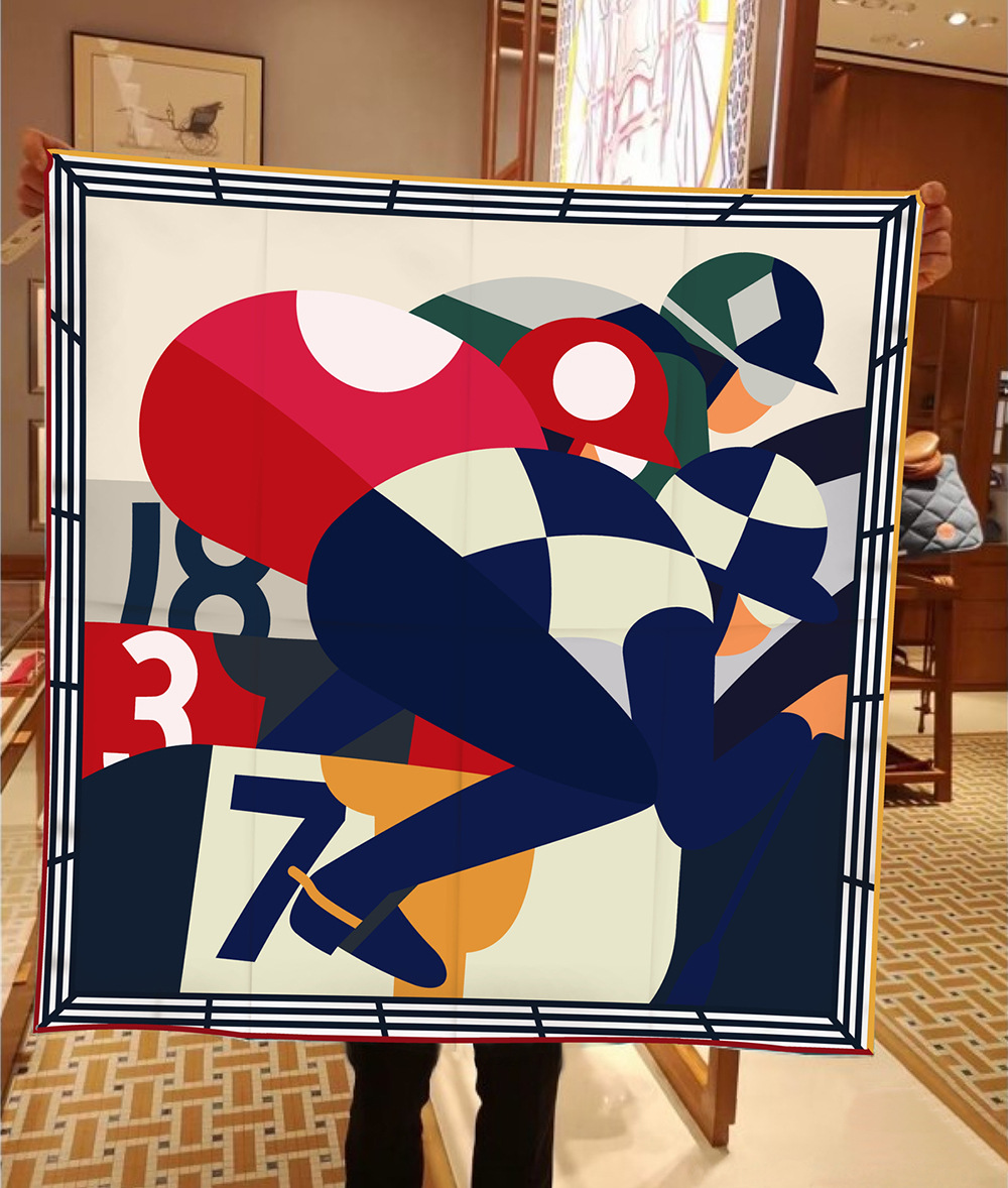 108g Weight Silk Scarf Classification Daily Occasion Human Pattern All Seasons Season Women's Gender Printing Design Casual Style Women's Casual Human Twill Printing Silk Scarf 1
