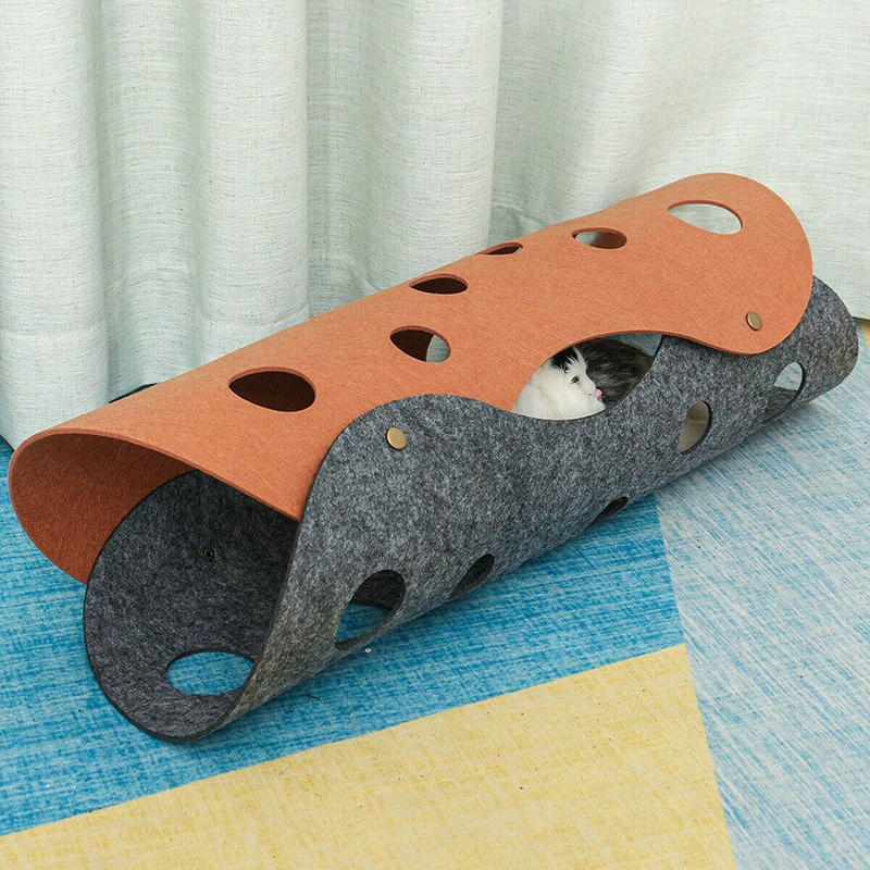 Трансграничная поставка Комбинированный туннель для кошек Коврик для кошек Съемная и моющаяся войлочная ткань Кошачье гнездо Игрушка для домашних животных