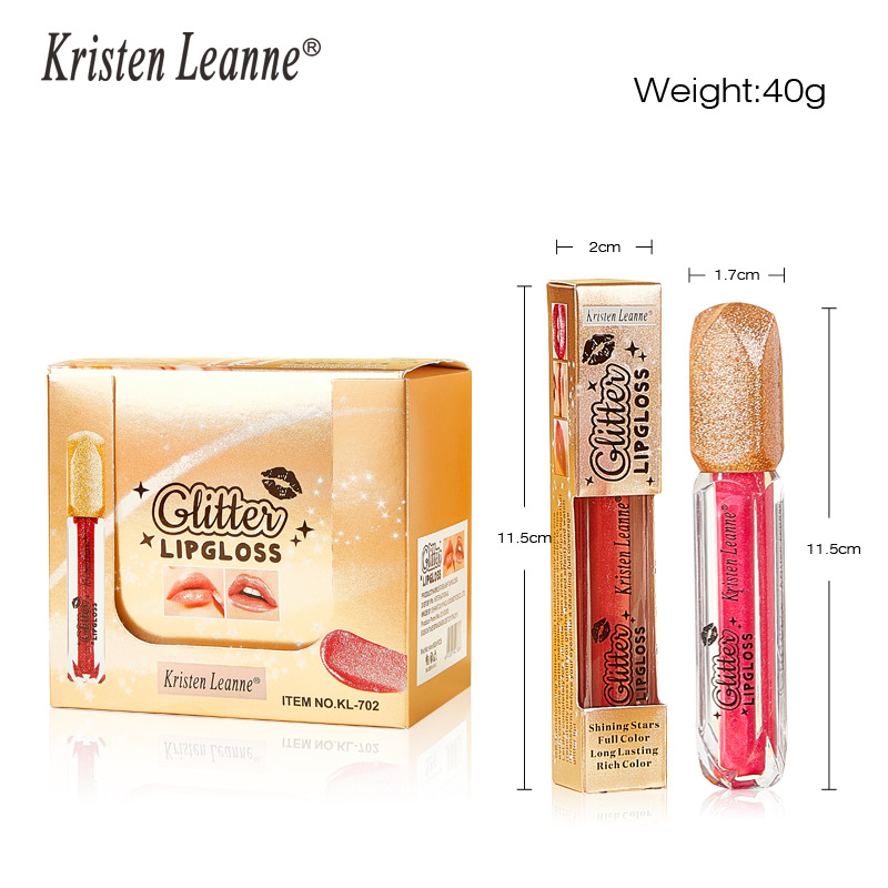 RISTEN LEANNE Black Technology skinner klarere, når du nipper til den Pearl Glitter Lipgloss Non-stick Cup Matte Lipgloss_voghion.com