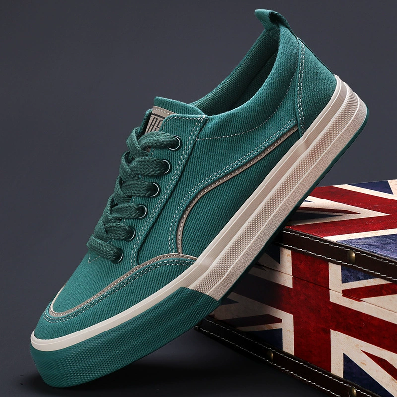 2024 осень новая мужская обувь удобная и дышащая плоская обувь с низким уровнем одежды для мужчин модные тенденции дикие мужские холщовые туфли