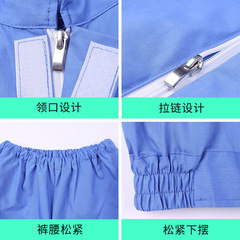 Food Factory Work Uniform Long Sleeve Set Ventilated Dust-Proof Clothing for Production Workshop Protective Clothing for Spring and Autumn Season 