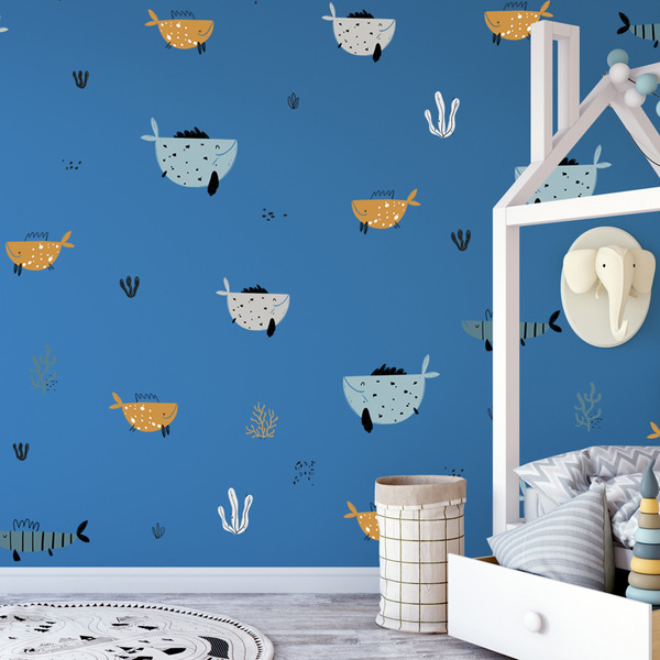 Graffiti hand -painted clown fish Children's room wall sticker…