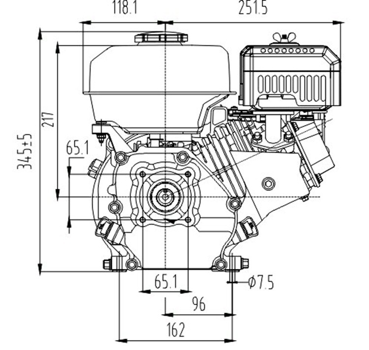 Jialing Gasoline Engine Small 168F/170F four-stroke 7.5 horsepower wiping boat hanging spray agricultural power