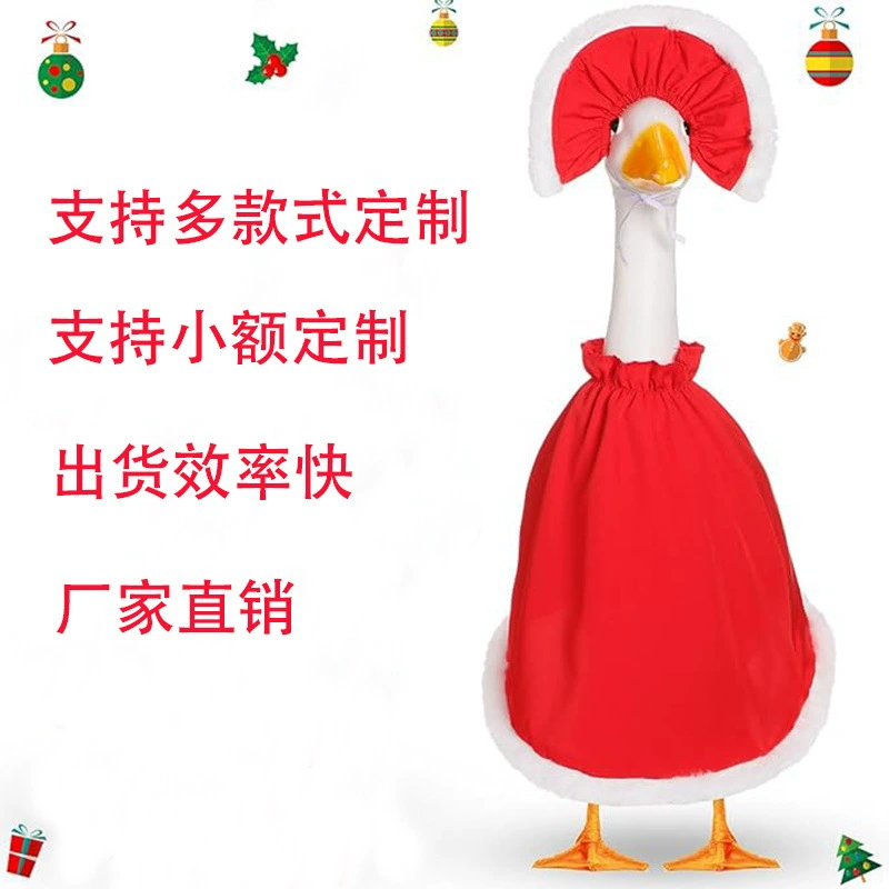 Уличный кросс-бордерный зимний Санта-Клаус и миссис Клаус, одежда для гуся на крыльце, пластиковый гусь