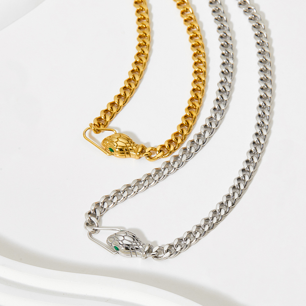 Street Occasion Wholesale Jewelry Fashion Geometric 304 Stainless Steel 16K Gold Plated White Gold Plated Gold Plated Plating Stainless Steel Necklaces