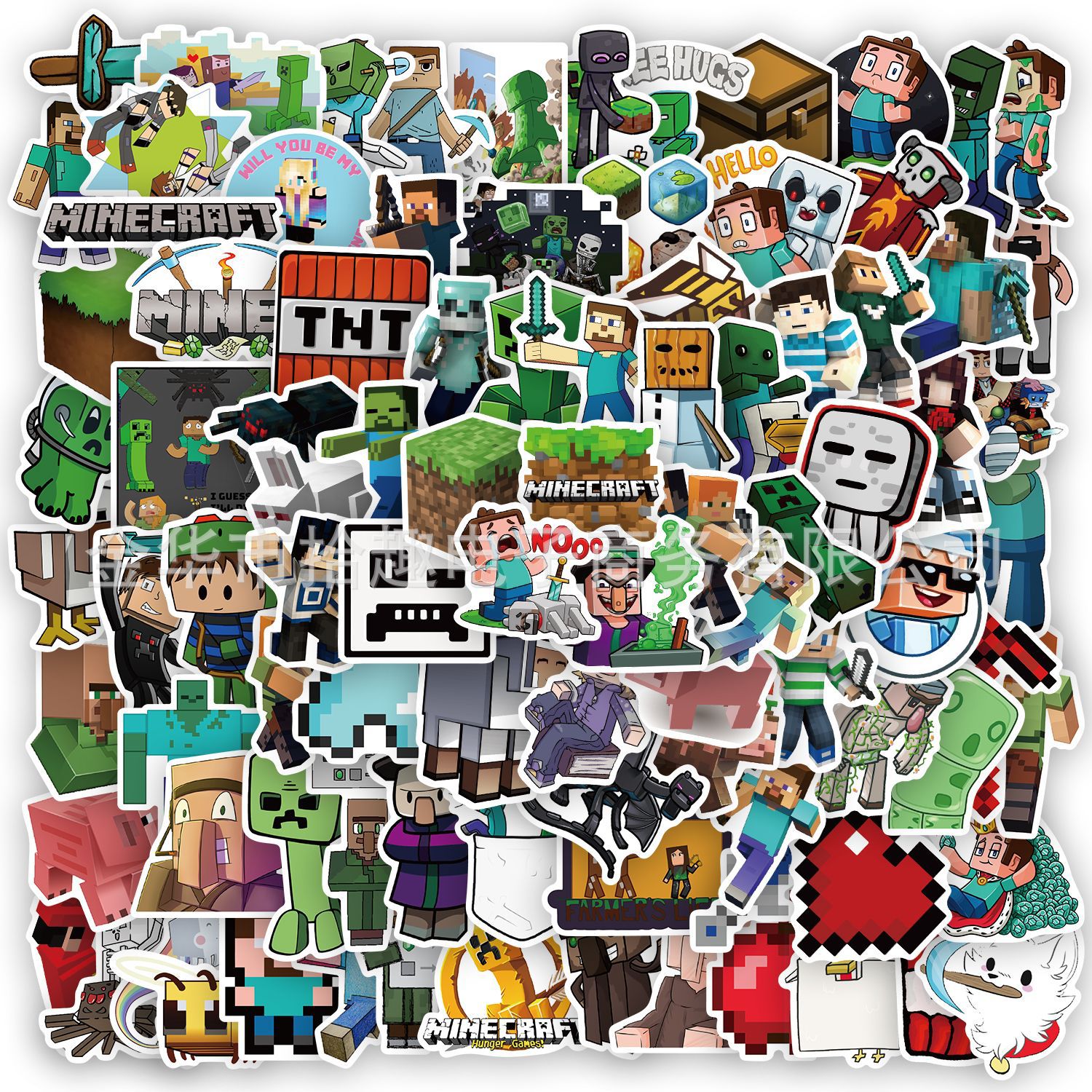 100 pieces of Minecraft stickers