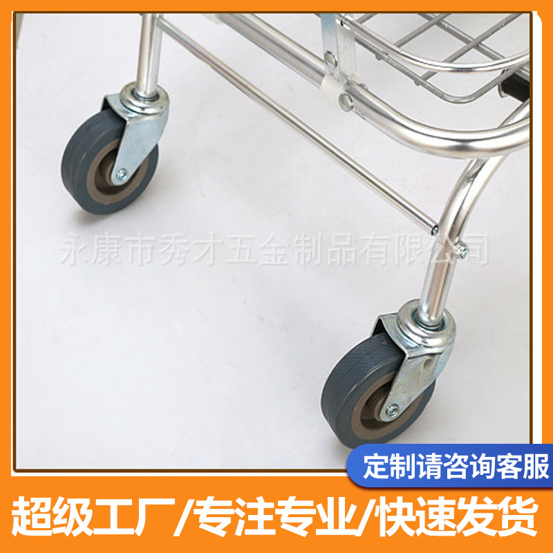 2.5寸买菜车小推车滑轮带轴静音万向轮耐用耐磨万向带卡簧脚滑轮