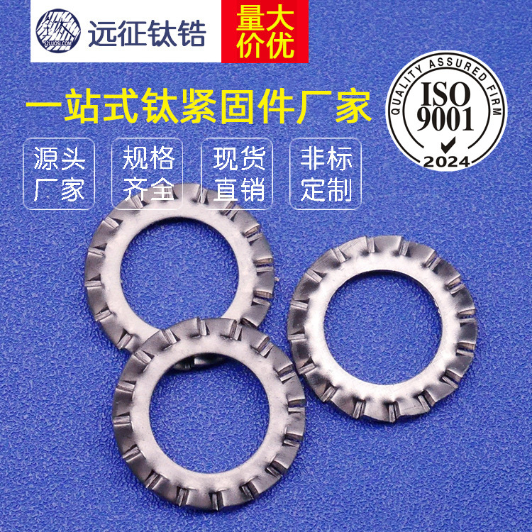 钛紧固件  钛垫圈 放松防滑 钛外齿锁紧垫圈 各类钛冲压件