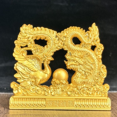 森舍龙凤呈祥创意摆件招财家居中式客厅玄关装饰桌面摆件乔迁礼品|ru