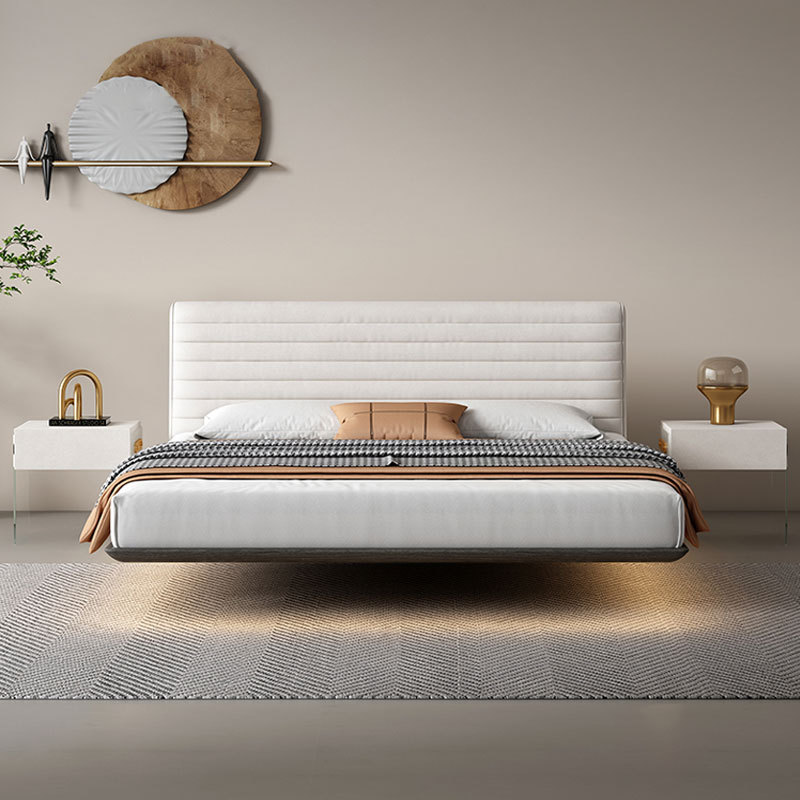 Roger cama de suspensión italiano minimalista cama colgante cama de tela moderno minimalista cama doble 1,8 m dormitorio principal diseñador