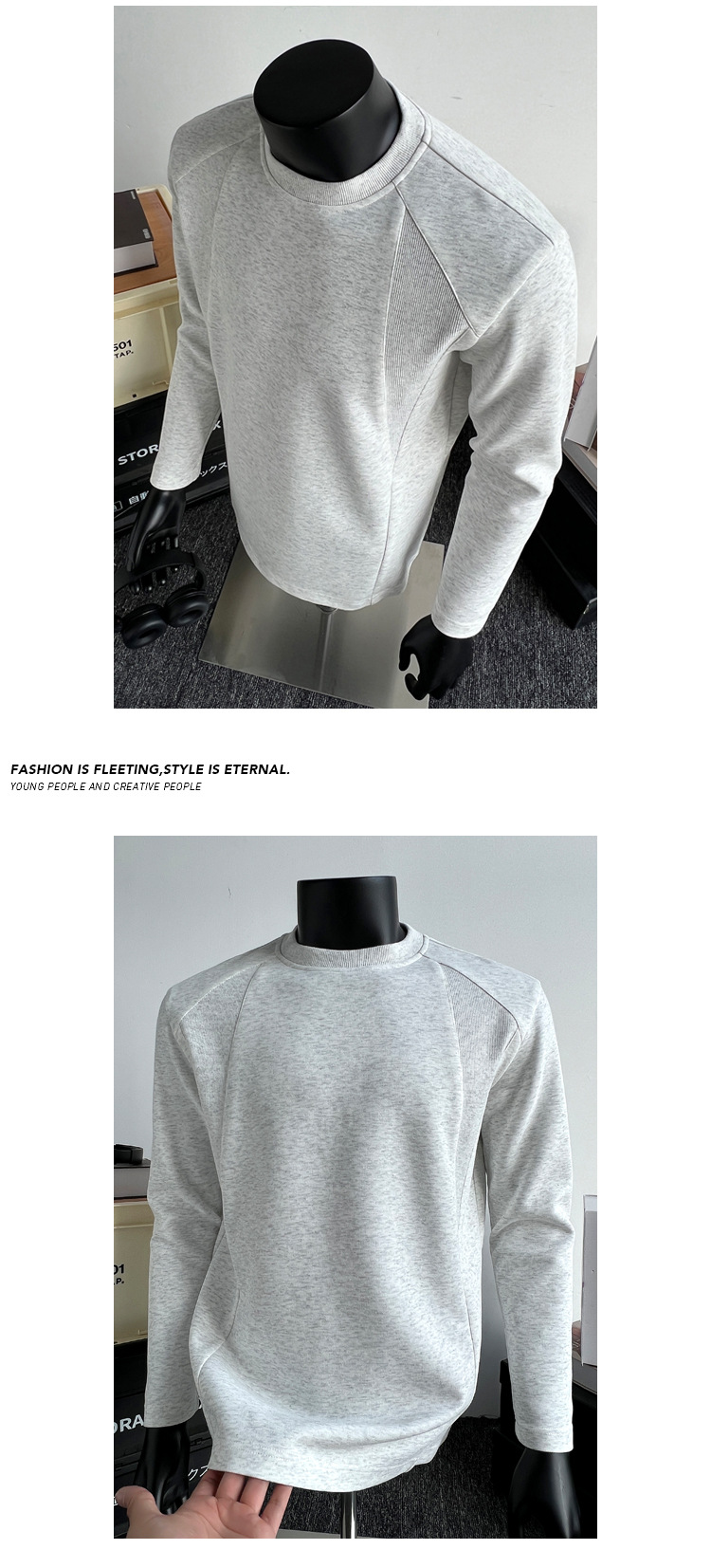 Mamba Cotton American Style Patchwork Long Sleeve T-shirt Men_voghion.com