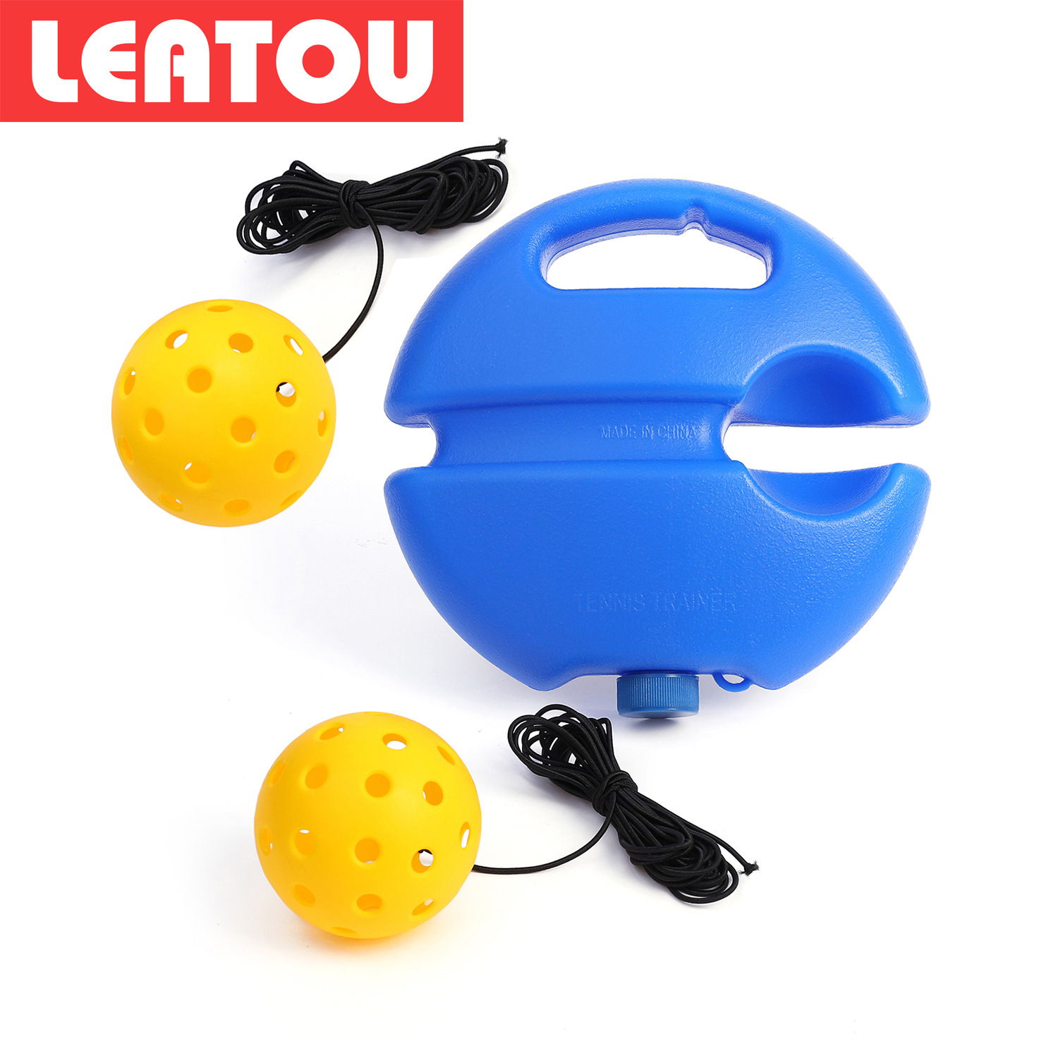 Entrenador de bolas de pico único 40 hoyos PE Bola de agujero elástico alto principiante práctica Pickleball base de inyección de agua