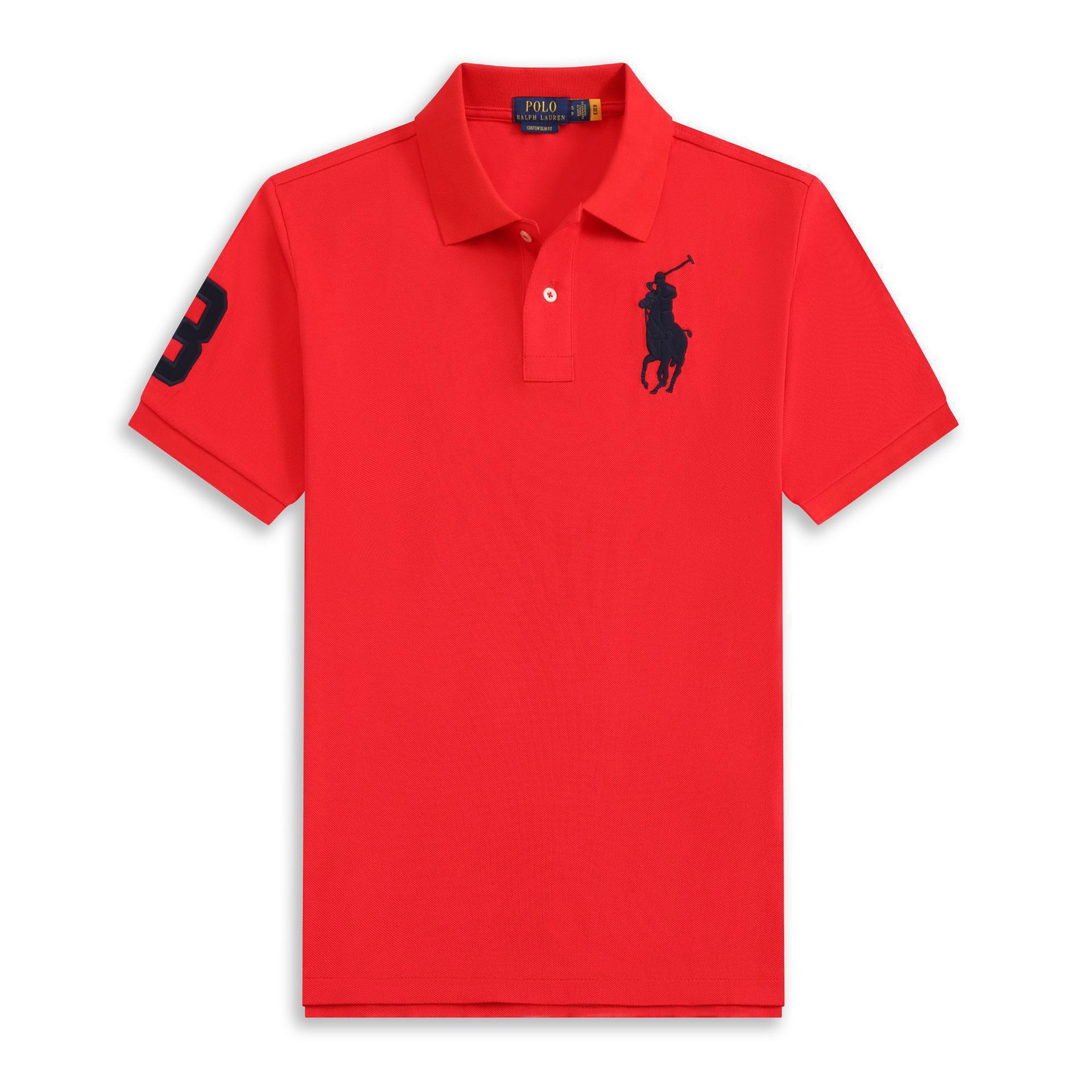 POLOWALK hombre logotipo marino bordado polo con solapa de verano nuevo RL suelto casual camiseta de manga corta